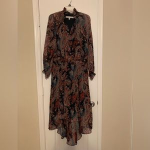 Banana Republic x Olivia Palermo Paisley Print Mid Length Dress l Large P l NWOT